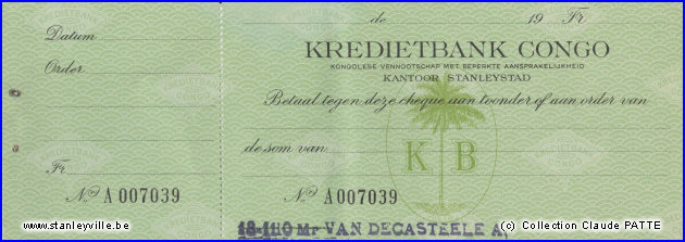 Chèque KBC